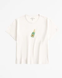 Short-Sleeve Martini Graphic Skimming Tee