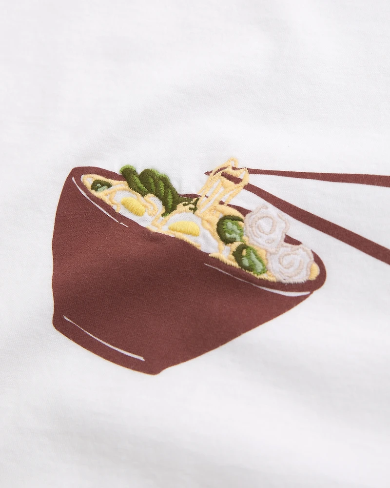 Short-Sleeve Ramen Graphic Skimming Tee