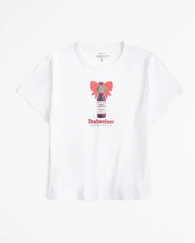 Short-Sleeve Budweiser Graphic Skimming Tee