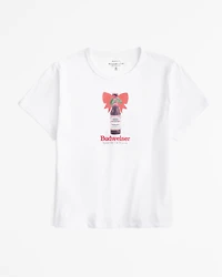 Short-Sleeve Budweiser Graphic Skimming Tee