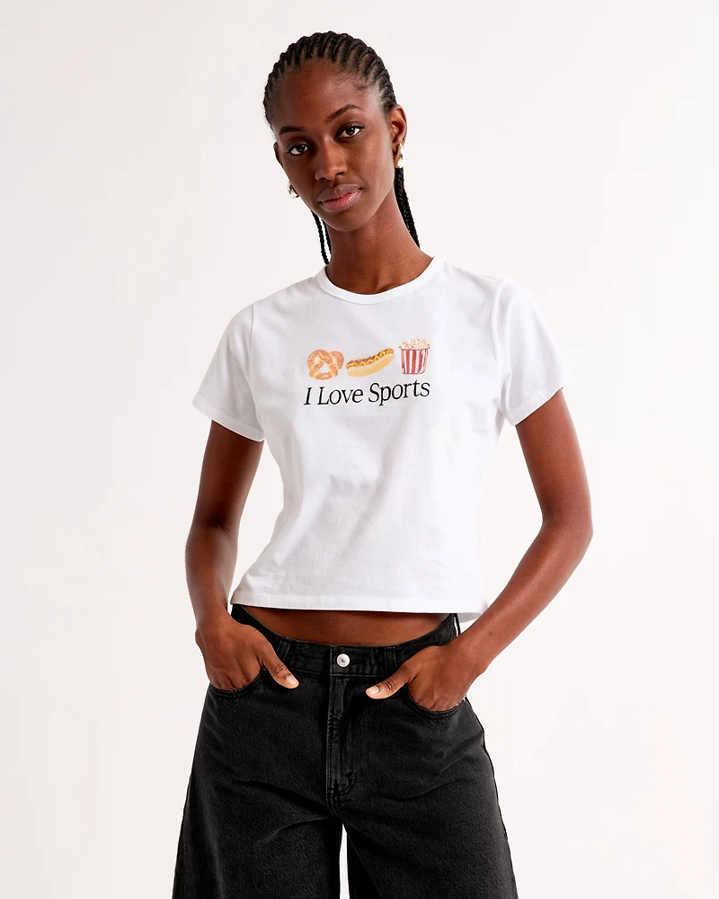 Short-Sleeve I Love Sports Graphic Skimming Tee
