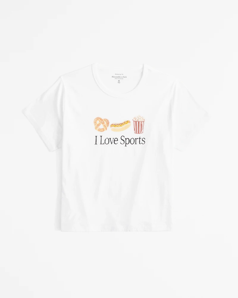Short-Sleeve I Love Sports Graphic Skimming Tee