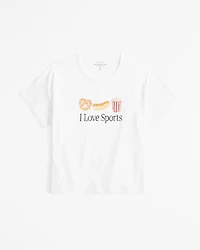Short-Sleeve I Love Sports Graphic Skimming Tee