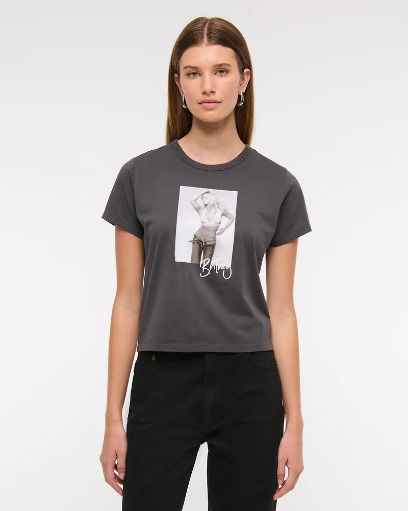 Short-Sleeve Britney Spears Graphic Skimming Tee