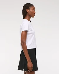 Short-Sleeve Kissed Napkin Graphic Skimming Tee