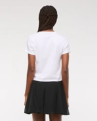 Short-Sleeve Kissed Napkin Graphic Skimming Tee