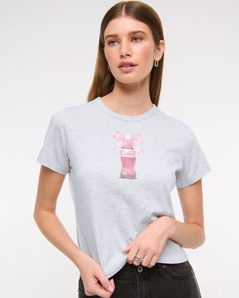 Short-Sleeve Cherry Coke Graphic Skimming Tee