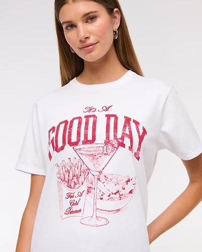 Short-Sleeve Martini & Fries Graphic Relaxed Tee