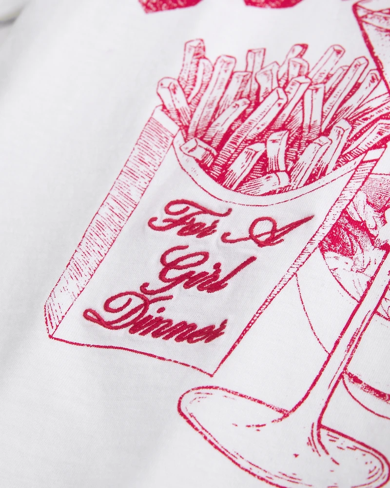 Short-Sleeve Martini & Fries Graphic Relaxed Tee