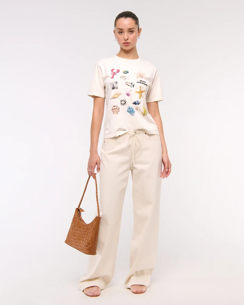 Short-Sleeve Ocean Graphic Relaxed Tee