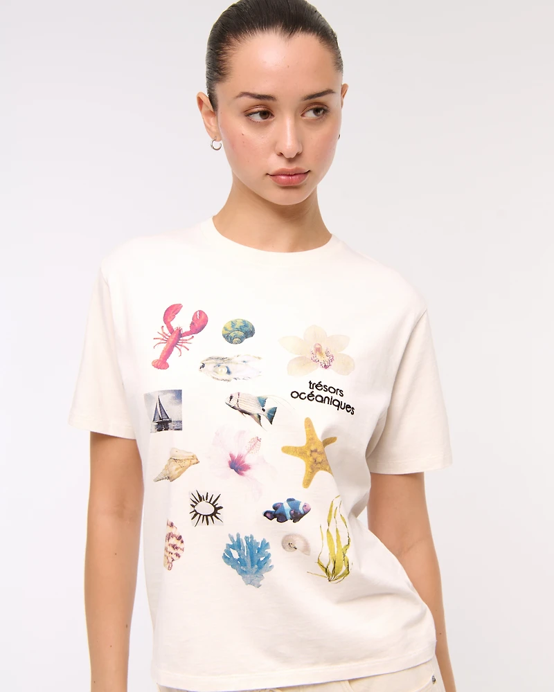Short-Sleeve Ocean Graphic Relaxed Tee