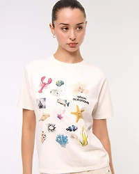 Short-Sleeve Ocean Graphic Relaxed Tee
