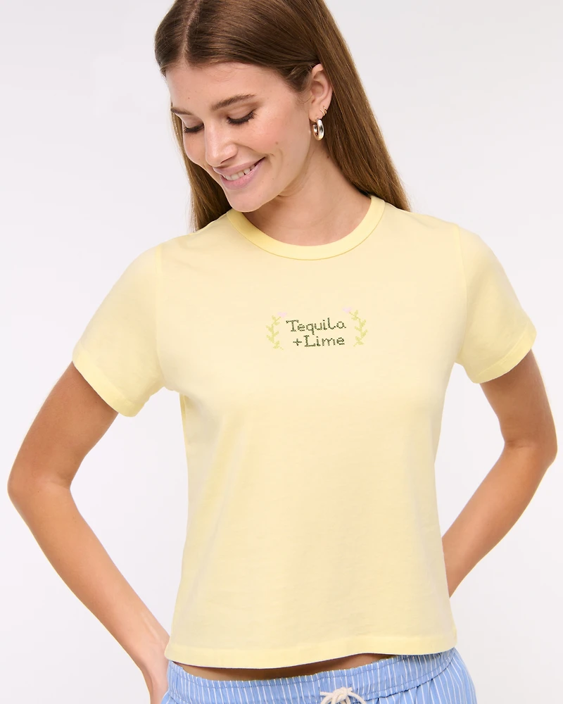 Short-Sleeve Tequila + Lime Graphic Skimming Tee