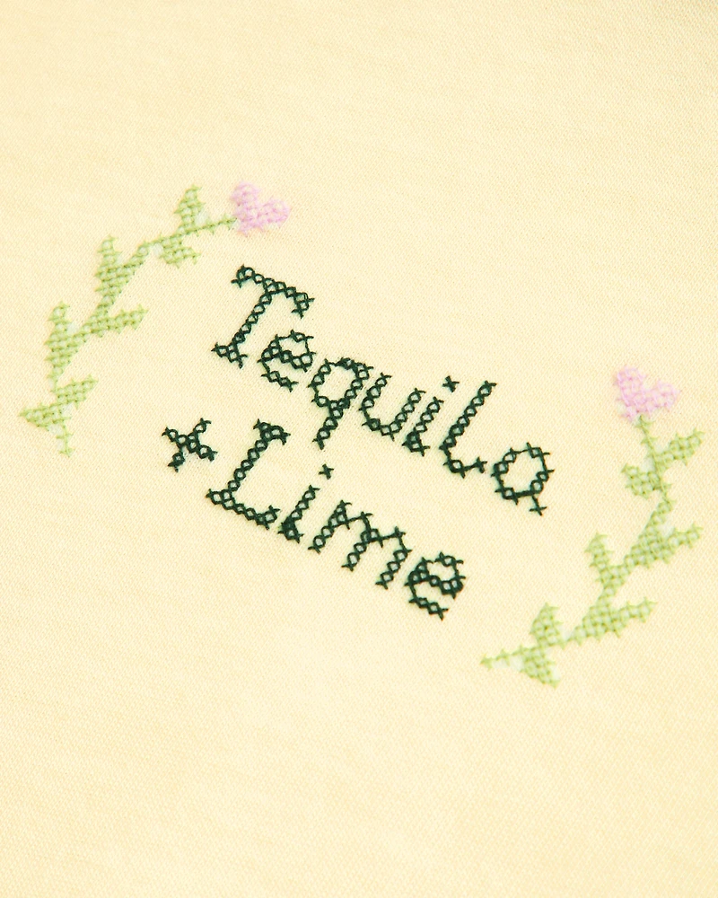 Short-Sleeve Tequila + Lime Graphic Skimming Tee