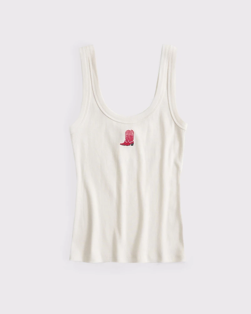 Cowboy Boots Graphic Scoopneck Tank