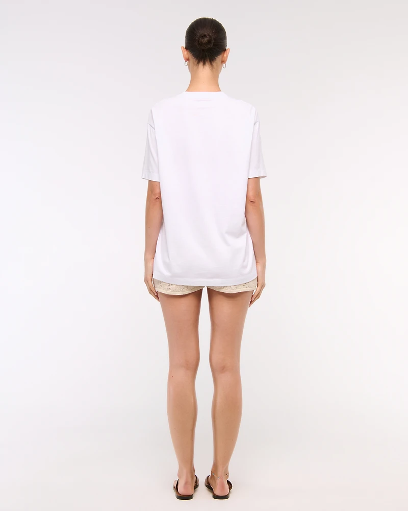 Oversized Beach Doodle Graphic Tee