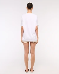 Oversized Beach Doodle Graphic Tee