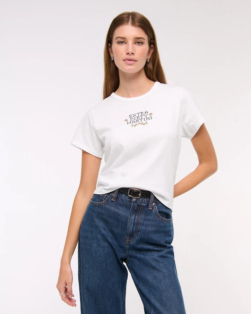 Short-Sleeve Dirty Martini Graphic Skimming Tee