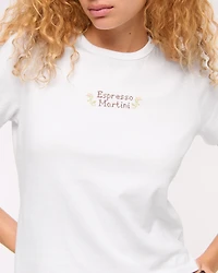 Short-Sleeve Espresso Martini Graphic Skimming Tee