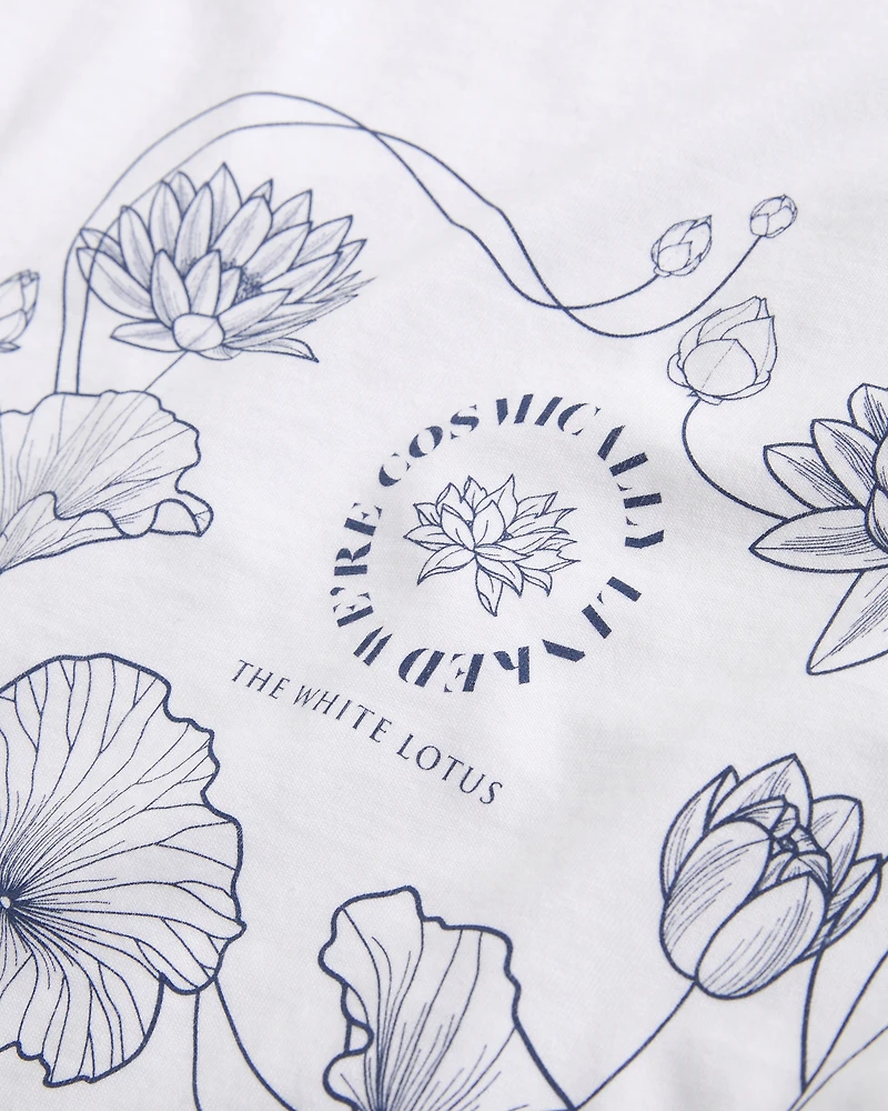 Short-Sleeve The White Lotus Graphic Skimming Tee