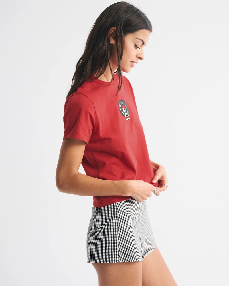 Short-Sleeve Snoopy Graphic Skimming Tee