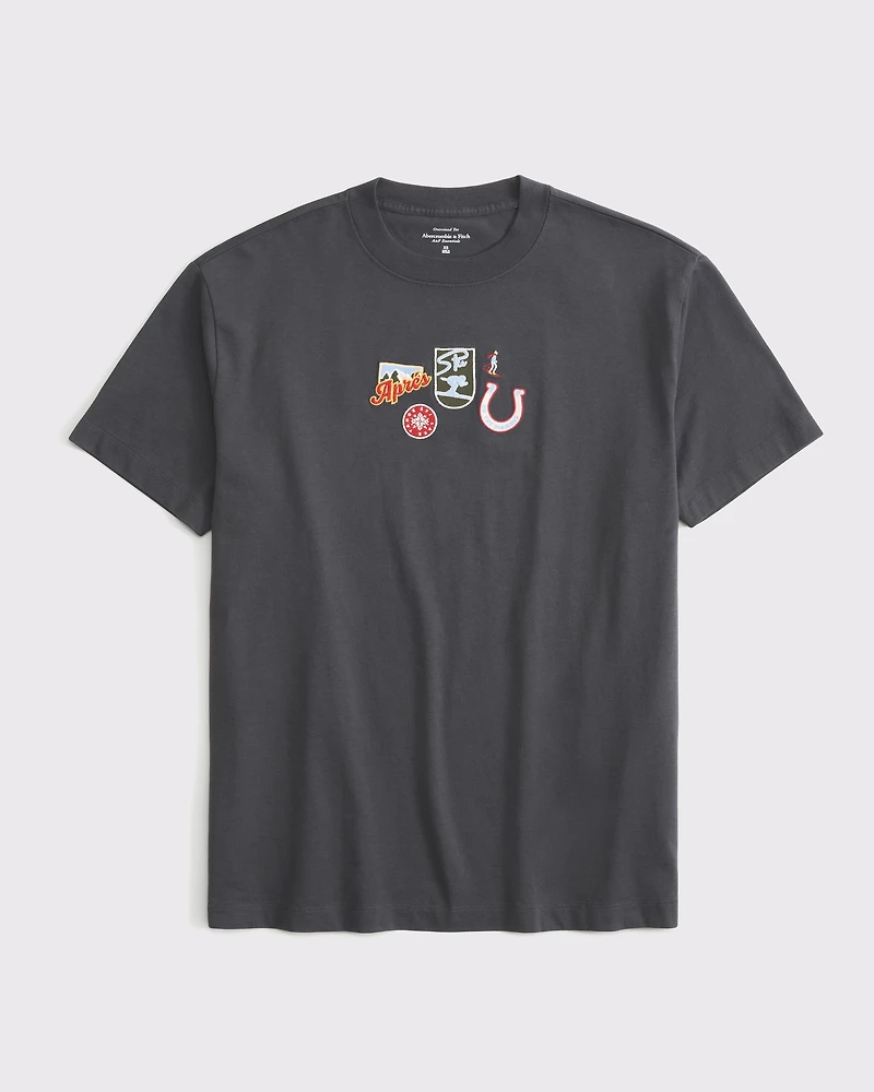 Oversized Ski Patches Graphic Tee