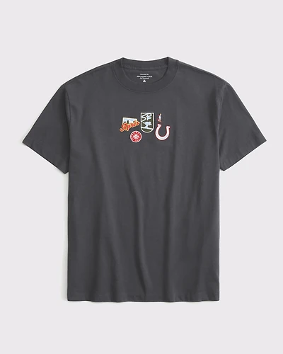 Oversized Ski Patches Graphic Tee