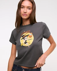 Short-Sleeve Betty Boop Graphic Skimming Tee
