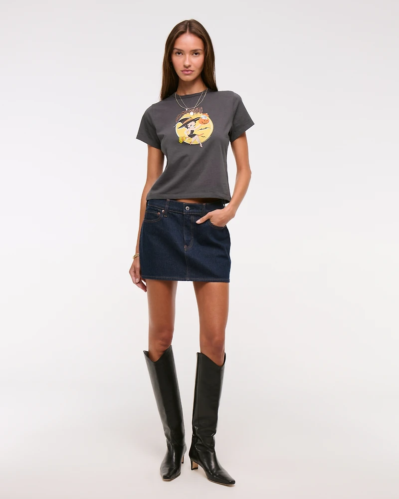 Short-Sleeve Betty Boop Graphic Skimming Tee