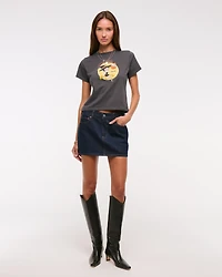 Short-Sleeve Snoopy Graphic Skimming Tee