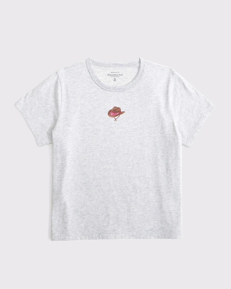 Short-Sleeve Cowboy Hat Graphic Skimming Tee