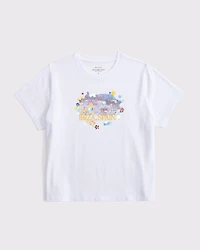 Short-Sleeve Ibiza Graphic Skimming Tee