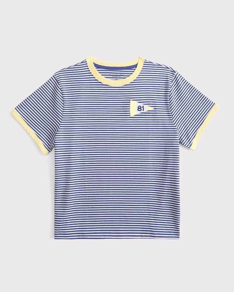 Short-Sleeve Nautical Graphic Skimming Tee