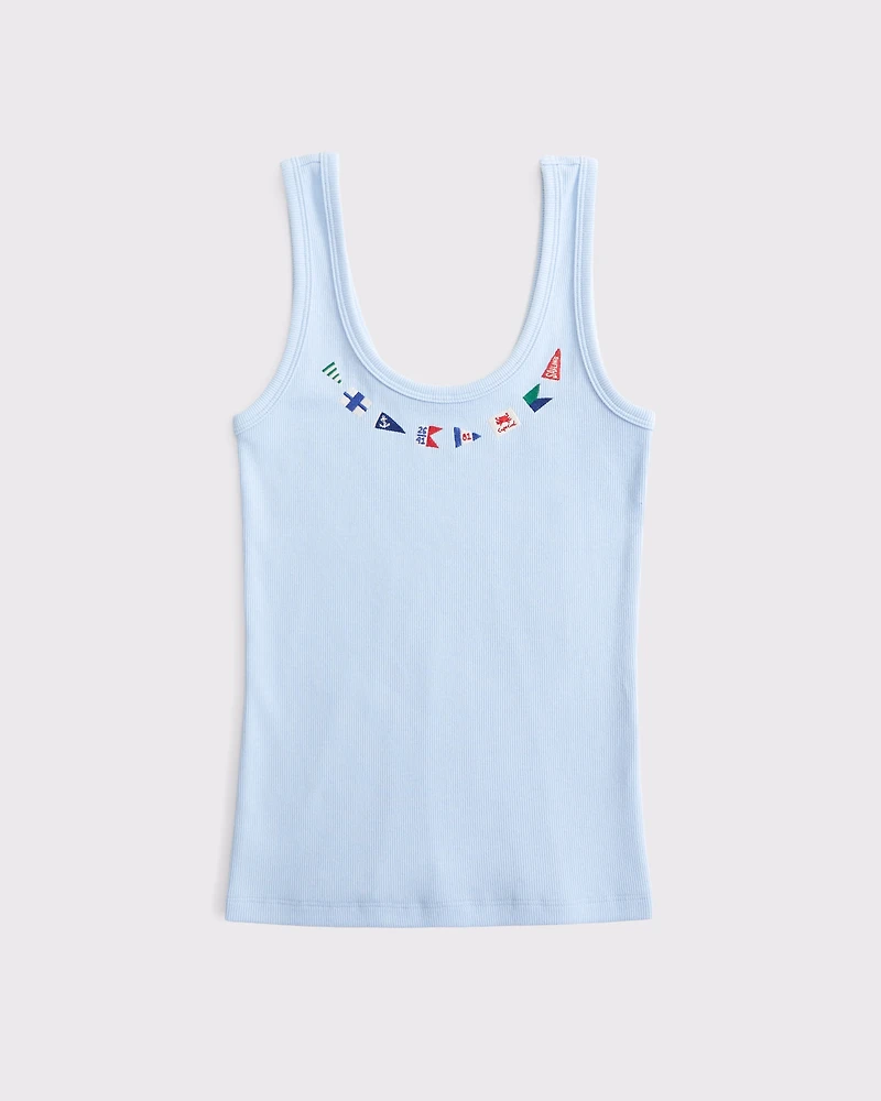Nautical Graphic Scoopneck Tank