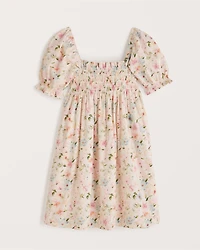 Smocked Babydoll Mini Dress