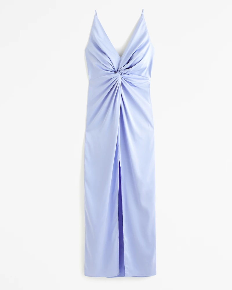 Draped Twist-Front Maxi Dress