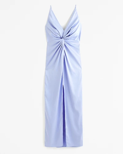 Draped Twist-Front Maxi Dress