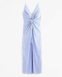 Draped Twist-Front Maxi Dress