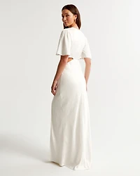 Angel Sleeve O-Ring Cutout Maxi Dress
