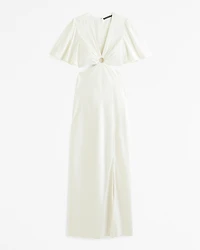 Angel Sleeve O-Ring Cutout Maxi Dress