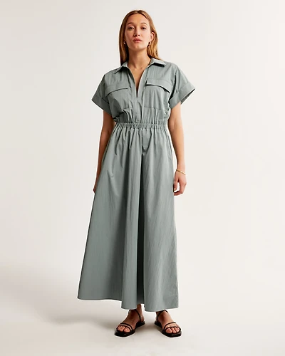 Utility Maxi Shirt Dress