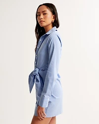 Long-Sleeve Wrap Shirt Dress