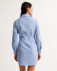 Long-Sleeve Wrap Shirt Dress