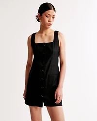The A&F Mara Squareneck Linen-Blend Vest Mini Dress