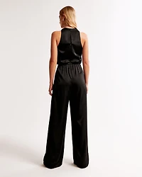 High-Neck Draped Jumpsuit