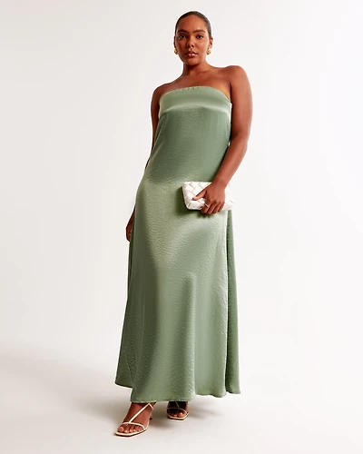 Strapless Trapeze Maxi Dress