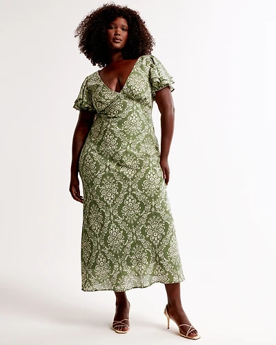 Ruffle Sleeve Maxi Dress