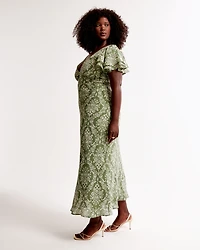 Ruffle Sleeve Maxi Dress
