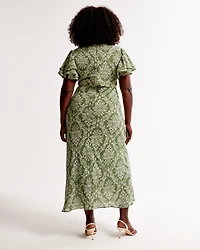 Ruffle Sleeve Maxi Dress