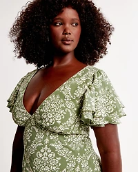 Ruffle Sleeve Maxi Dress